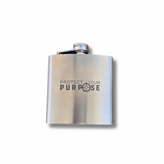 Silver Protect Your Purpose Flask